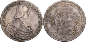 EICHSTÄTT BISTUM
Raimund Anton von Strasoldo, 1757-1781. Konventionstaler 1764 N-SF Nürnberg, Stempel v. J. L. Oexlein Vs.: Brustbild in geistlichem ...