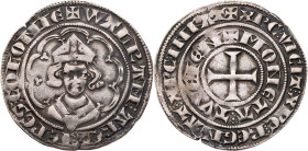 KÖLN ERZBISTUM
Walram Graf von Jülich, 1332-1349. Turnose o. J. (1343) Deutz Vs.: Brustbild des Erzbischofs mit Mitra v. v. in Siebenpass, Rs.: Kreuz...