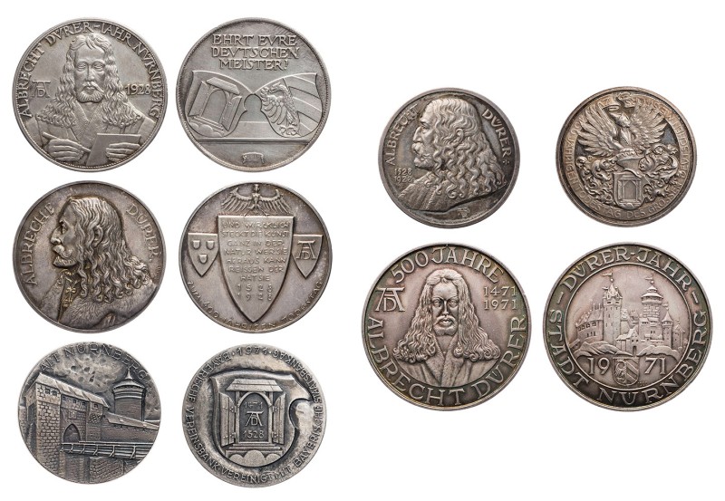 NÜRNBERG LOTS
Medaillen Medaillen auf Albrecht Dürer: 3 Silbermedaillen 1928, a...