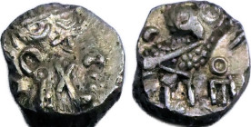 Arabia Felix, Sabaeans
AR 1/4 unit, 3rd Century BC, 10 mm, 1.07 g.