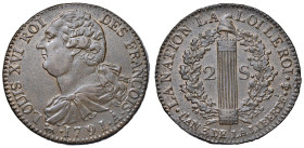 FRANCIA Prima repubblica (1792-1804) 2 Sols 1791 An. III - KM 603.1 CU (g 22,87) R

qFDC