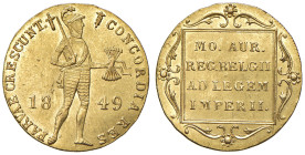 OLANDA Guglielmo III (1849-1890) Ducato 1849 - KM 83.1 AU (g 3,50) 

SPL +