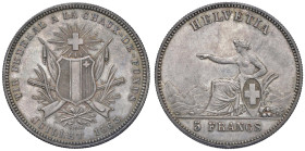 SVIZZERA Neuchatel - 5 Franchi 1863 - XS7 AG (g 25,08) 

FDC