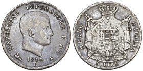 BOLOGNA Napoleone I (1805-1814) 5 Lire 1810 B - Gig. 105 AG (g 24,82) RRRR 

BB