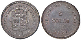 FIRENZE Carlo Ludovico e Maria Luigia (1803-1807) 2 Soldi 1804 - Gig. 19 CU (g 4,10) Metallo poroso.

qFDC