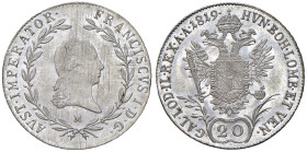 MILANO Francesco I d'Asburgo Lorena (1815-1835) 20 Kreuzer 1819 M - Gig. 114 AG (g 6,67) 

FDC