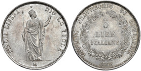 MILANO Governo Provvisorio della Lombardia (1848) 5 Lire 1848 - Gig. 3 AG (g 25,01) 

qFDC
