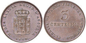 PARMA Maria Luigia d'Austria (1815-1847) 3 Centesimi 1830 - MIR 1099 (g 6,40) CU R

qFDC/FDC