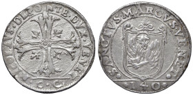 VENEZIA Nicolò da Ponte (1578-1585) Scudo della croce - Pao. 9 AG (g 31,45) Segnetti al bordo.

BB+