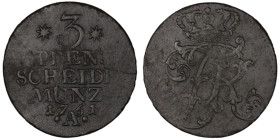 Brandenburg-Prussia. Friedrich II. (1761) 3 Pfennig. Berlin.