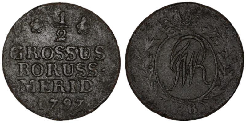 Brandenburg-Prussia. Friedrich Wilhelm II. (1797) 1/2 Groschen. Breslau.