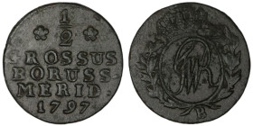 Brandenburg-Prussia. Friedrich Wilhelm II. (1797) 1/2 Groschen. Breslau.