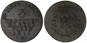 Prussia-Posen. Friedrich Wilhelm III. (1816) 3 Groschen.