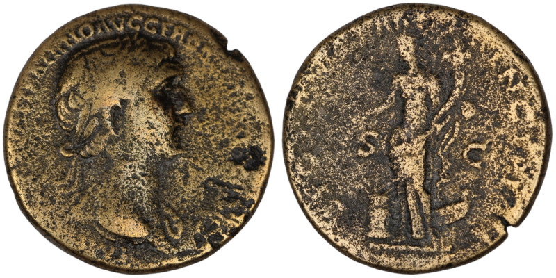 Trajan. (98-117 AD) Sesterz. (32mm, 22,15g) Obv: laureate bust of Trajan right. ...