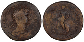 Hadrian. (117-138 AD). Bronze . (32mm, 20,38g) Macedon. Perinthus. Obv: laureate bust of Hadrian right. Rev: Athena standing left holding spear and sh...