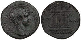 Hadrian. (117-138 AD). Bronze . (26mm, 10,82g) Koinon of Bithynia. Obv: AVT KAIC TRAI AΔPIANOC CЄB. laureate bust of Hadrian right. Rev: KOINON BЄIΘVN...