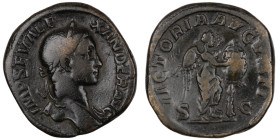 Severus Alexander. (230 AD) Sesterz. (30mm, 22,44g) Rome. Obv: IMP SEV ALEXANDER AVG. laureate bust of Severus Alexander right. Rev: VICTORIA AVGVSTI....