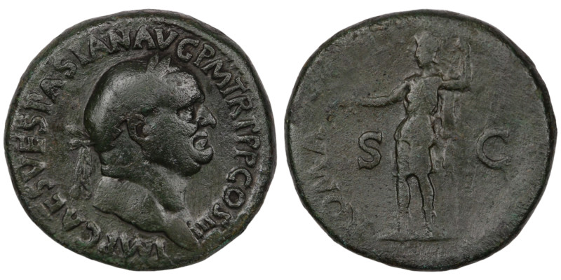 Vespasian. (71 AD). Sesterz. (32mm, 25,66g) Rome. Obv: IMP CS VESPASIAN AVG P M ...