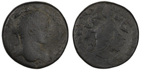 Elagabal. (218-222 AD). Bronze. (24mm, 9,70g) Seleucis and Pieria. Antioch. Obv: laureate bust of Elagabal right. Rev: Tyche seated on rocks to left.
