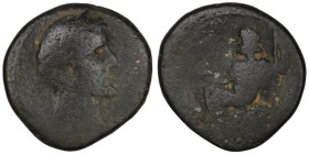 Antoninus Pius. (138-161 AD) Bronze . (23mm, 8,29g) provincial mint. Obv: laureate bust of Antoninus Pius right. Rev: Zeus seated left.