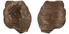 ancient seal impression. sealing wax. (31mm, 5,05g) laureate male bust right.