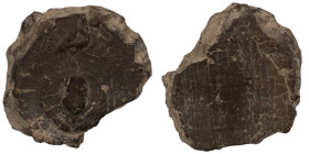 ancient seal impression. sealing wax. (22mm, 3,36g) owl seated right on wreath ; bust within. corn ear above.