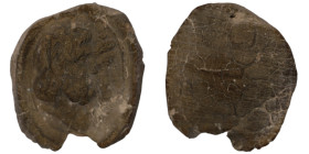 ancient seal impression. sealing wax. (20mm, 1,82g) male and female bust right.
