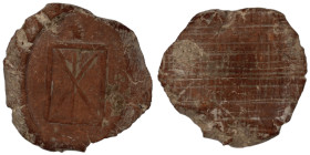 ancient seal impression. sealing wax. (22mm, 2,49g) christogram.