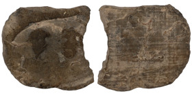ancient seal impression. sealing wax. (20mm, 3,19g) male and female bust facing.