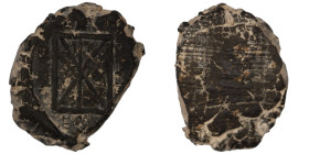 ancient seal impression. sealing wax. (22mm, 2,98g) christogram.
