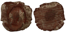 ancient seal impression. sealing wax. (15mm, 1,46g) female bust right