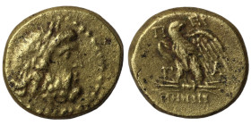 Amisos. Mithradates VI. (85-65 BC). Bronze . (28mm, 7,32g) Pergamon. Obv: laureate head of Zeus right. Rev: eagle standing left on thunderbolt.