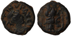 Justin I. (518-527 AD). Pentanummium. (11mm, 1,95g) Obv: diademed bust of Justin I. right. Rev: Э. Tyche seated left.