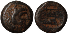 Alexander the Great. (336-323 BC) Bronze . (20mm 7,28g) Obv: head of Alexander the great right. Rev: bow and club.