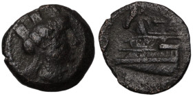 Phoenicia. Arados. (242-166 BC) Bronze. (16mm 3,12g) Obv: head of Tyche right. Rev: Athena standing left on prow.