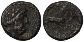 Phoenicia. Arados. (137-51 BC) Bronze. (15mm 3,73g) Obv: laureate head of Zeus right. Rev: galley-ram left.