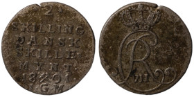 Denmark. Christian VII. (1801). 2 Skilling.