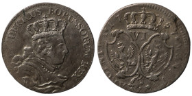 Brandenburg Prussia. Friedrich II. the Great. (1757) 6 Groschen. C Kleve.