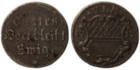 Ulm. (1717). Silver strike from the dies of the 1/2 ducat.