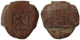 ancient seal impression. sealing wax. (17mm 2,10g) christogram.