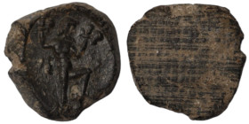 ancient seal impression. sealing wax. (13mm 0,87g) god.