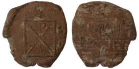 ancient seal impression. sealing wax. (18mm 1,50g) christogram.