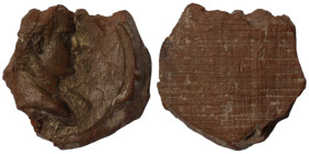 ancient seal impression. sealing wax. (20mm 2,71g) laureate male bust right.