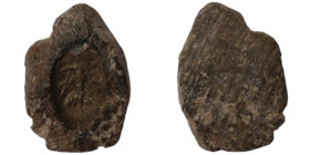 ancient seal impression. sealing wax. (14mm 0,62g) Nike standing right.