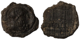 ancient seal impression. sealing wax. (11mm 0,55g) male bust right.