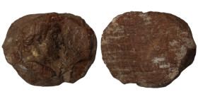 ancient seal impression. sealing wax. (18mm 3,17g) laureate male bust right.
