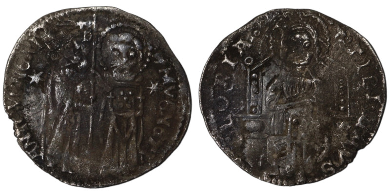 Venice. Francesco Dandolo. (1328-1339 AD). AR Grosso. (21mm, 1,34g). Obv: Doge a...