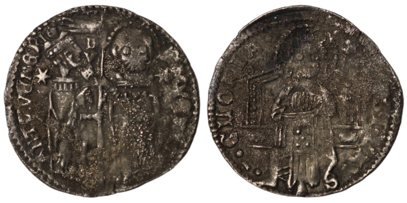 Venice. Francesco Dandolo. (1328-1339 AD). AR Grosso. (21mm, 1,34g). Obv: Doge a...