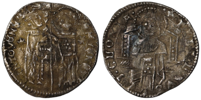 Venice. Francesco Dandolo. (1328-1339 AD). AR Grosso. (21mm, 1,34g). Obv: Doge a...