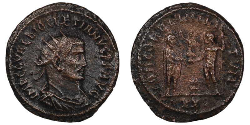 Diocletian. (285 AD). Antoninian. (21mm, 2,43g) Antioch. Obv: IMP C C VAL DIOCLE...